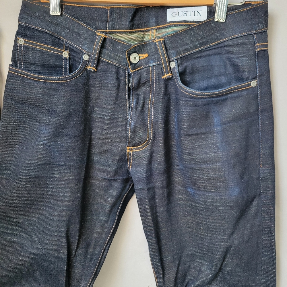 Gustin Slim #541 Rainbow Selvedge Indigo Denim Jeans‎ 31 - Picture 3 of 16